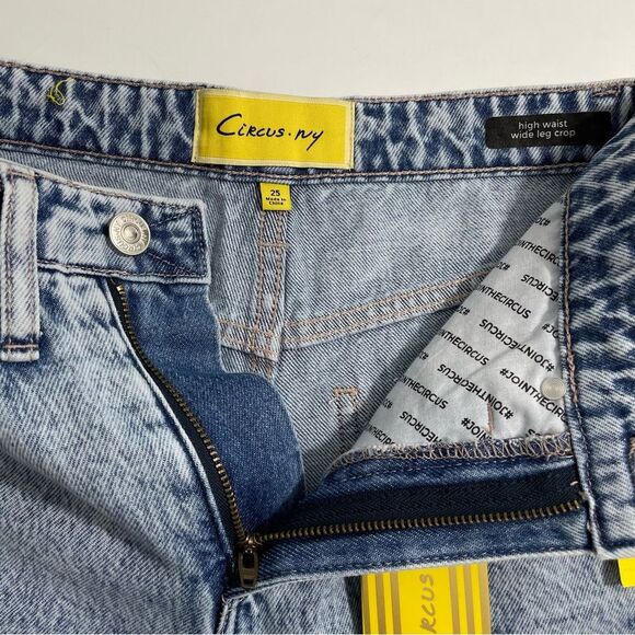 NWT CIRCUS NY High Waist Wide Leg Crop Jeans‎ Size 25 in StrongMan Acid Wash - Picture 6 of 10